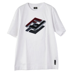 フェンディ FFロゴ Tシャツ サイズ：L FY0936 AL36 ホワイト マルチカラー コットン メンズ FENDI 【中古】