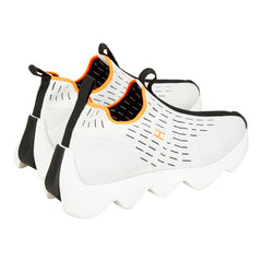 エルメス エクレール スニーカー スリッポン サイズ：37 ホワイト ブラック オレンジ ニット レディース HERMES 【中古】