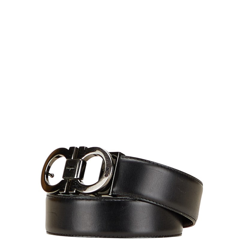 サルヴァトーレフェラガモ ガンチーニ リバーシブル ベルト ブラック ブラウン レザー メンズ Salvatore Ferragamo 【中古】