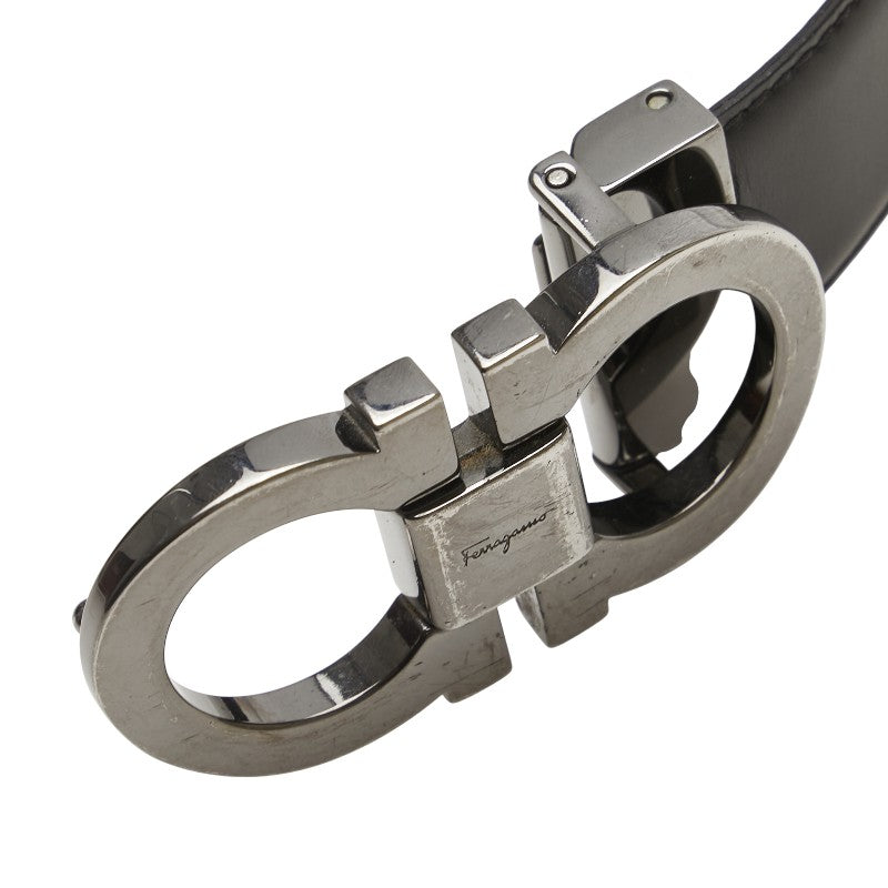 サルヴァトーレフェラガモ ガンチーニ リバーシブル ベルト ブラック ブラウン レザー メンズ Salvatore Ferragamo 【中古】