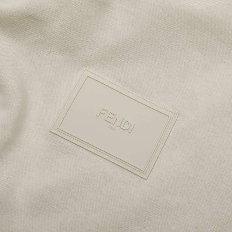 フェンディ ロゴ パーカー プルオーバー クロップド サイズ：40 クリーム ホワイト コットン ポリエステル レディース FENDI 【中古】