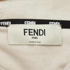 フェンディ ロゴ パーカー プルオーバー クロップド サイズ：40 クリーム ホワイト コットン ポリエステル レディース FENDI 【中古】