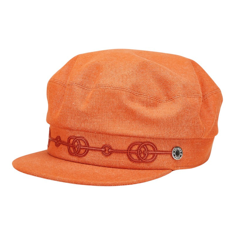 エルメス カブール クリケティス キャスケット サイズ：58 オレンジ コットン ポリウレタン レディース HERMES 【中古】
