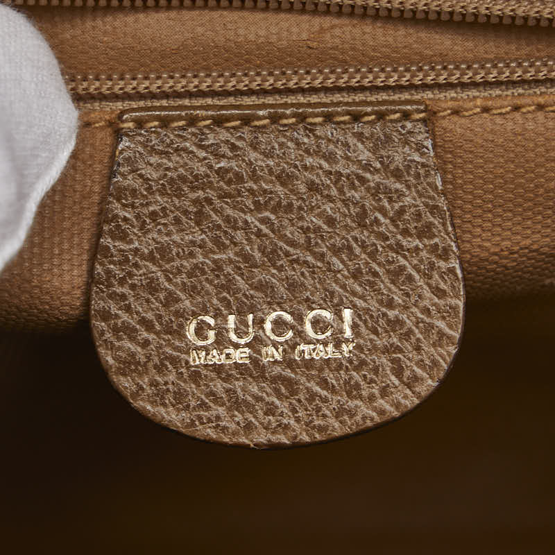 グッチ オールドグッチ ショルダーバッグ 007.754.0074 カーキ ブラウン キャンバス レザー レディース GUCCI 【中古】