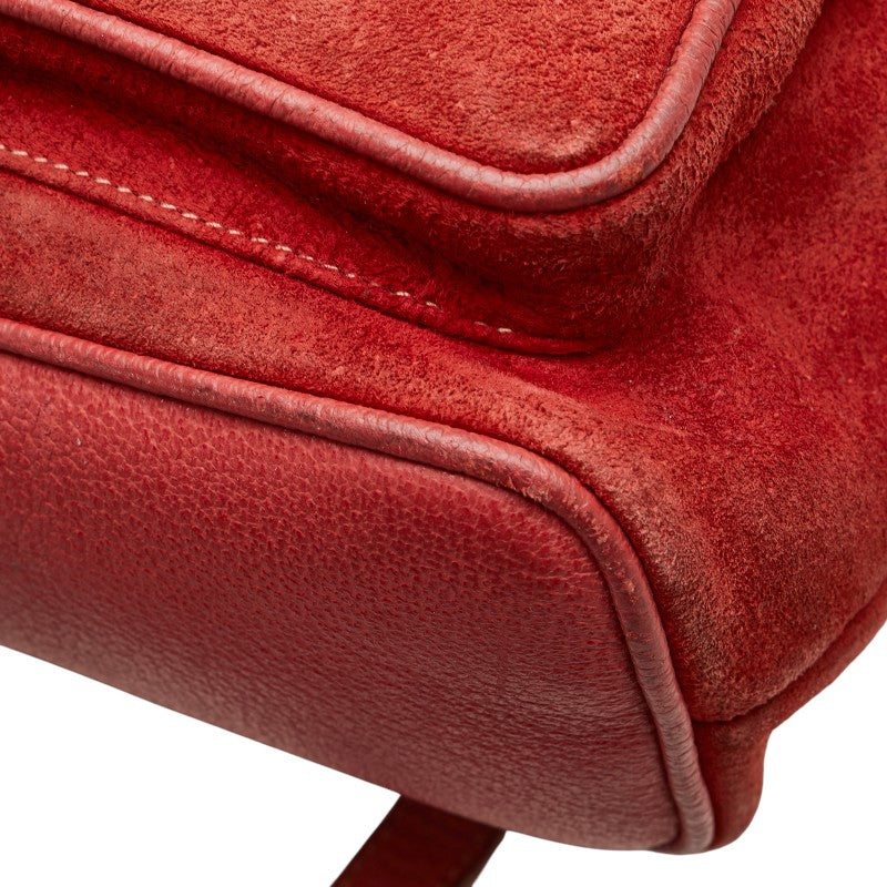 グッチ バンブー リュック バックパック 003.2058.0016 レッド ブラウン スウェード レザー レディース GUCCI 【中古】
