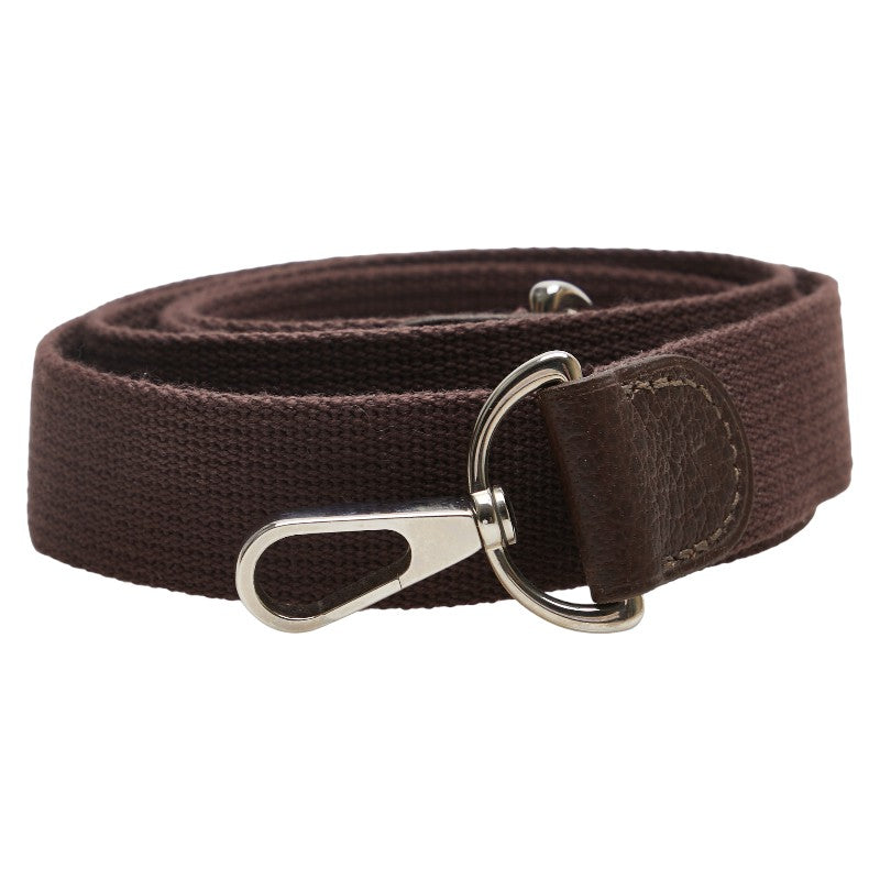 エルメス ショルダーストラップ ブラウン キャンバス レザー レディース HERMES 【中古】