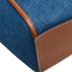 トリーバーチ マックグロー スモールバケットバッグ ハンドバッグ ショルダーバッグ 2WAY ブルー ブラウン デニム レザー レディース Tory Burch 【中古】