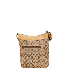 コーチ シグネチャー 斜め掛け ショルダーバッグ ベージュ ブラウン キャンバス レザー レディース COACH 【中古】