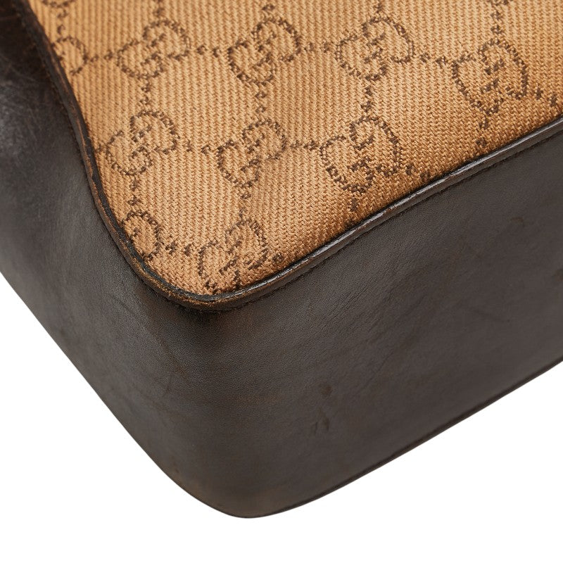 グッチ GGキャンバス トートバッグ 73983 ブラウン キャンバス レザー レディース GUCCI 【中古】