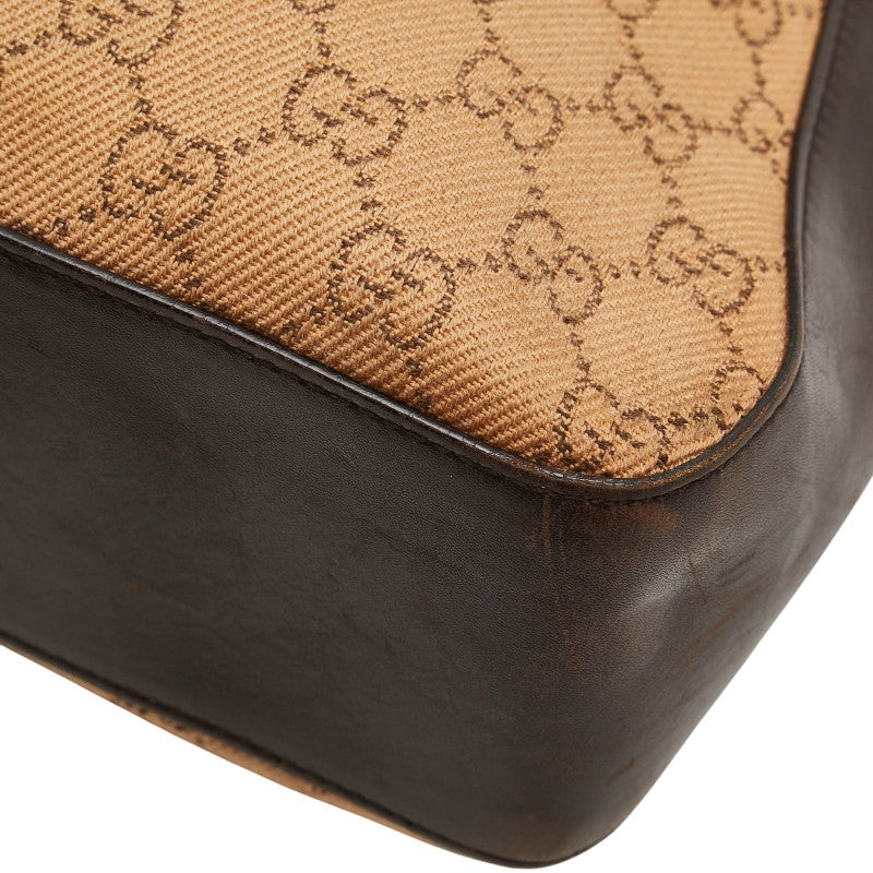 グッチ GGキャンバス トートバッグ 73983 ブラウン キャンバス レザー レディース GUCCI 【中古】