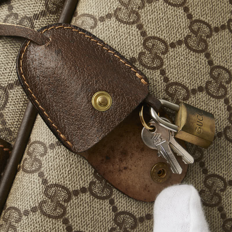 グッチ GGスプリーム オールドグッチ シェリーライン トランクケース スーツケース 39.19.009 ベージュ ブラウン PVC レザー メンズ GUCCI 【中古】