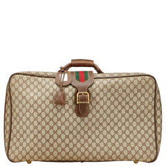 グッチ GGスプリーム オールドグッチ シェリーライン トランクケース スーツケース 39.19.009 ベージュ ブラウン PVC レザー メンズ GUCCI 【中古】