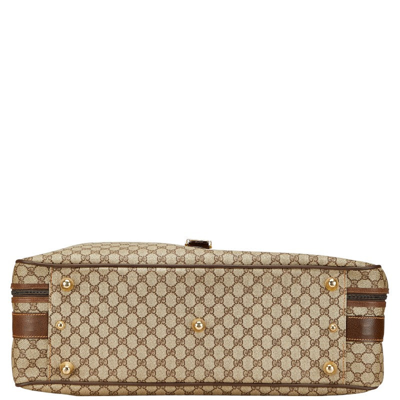 グッチ GGスプリーム オールドグッチ シェリーライン トランクケース スーツケース 39.19.009 ベージュ ブラウン PVC レザー メンズ GUCCI 【中古】