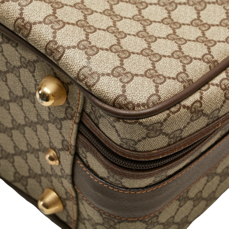 グッチ GGスプリーム オールドグッチ シェリーライン トランクケース スーツケース 39.19.009 ベージュ ブラウン PVC レザー メンズ GUCCI 【中古】