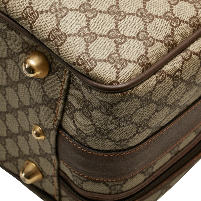 グッチ GGスプリーム オールドグッチ シェリーライン トランクケース スーツケース 39.19.009 ベージュ ブラウン PVC レザー メンズ GUCCI 【中古】