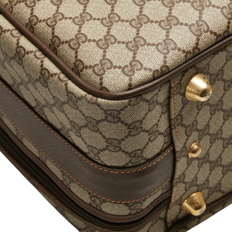 グッチ GGスプリーム オールドグッチ シェリーライン トランクケース スーツケース 39.19.009 ベージュ ブラウン PVC レザー メンズ GUCCI 【中古】