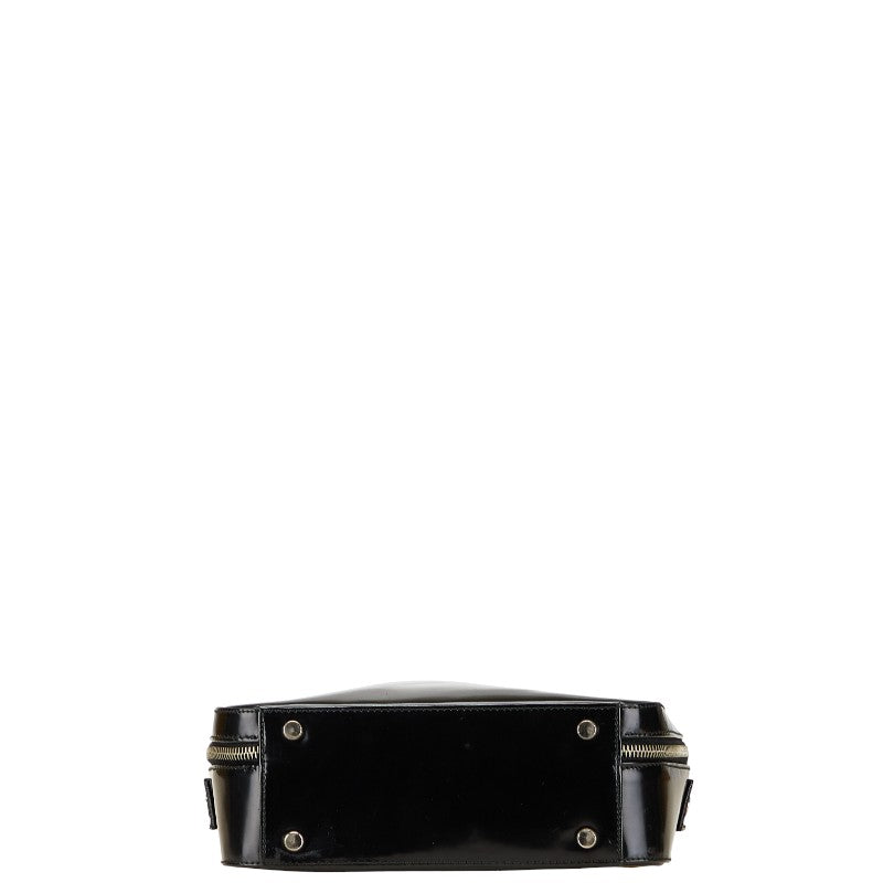 サルヴァトーレフェラガモ ガンチーニ ショルダーバッグ ブラック エナメル レザー レディース Salvatore Ferragamo 【中古】