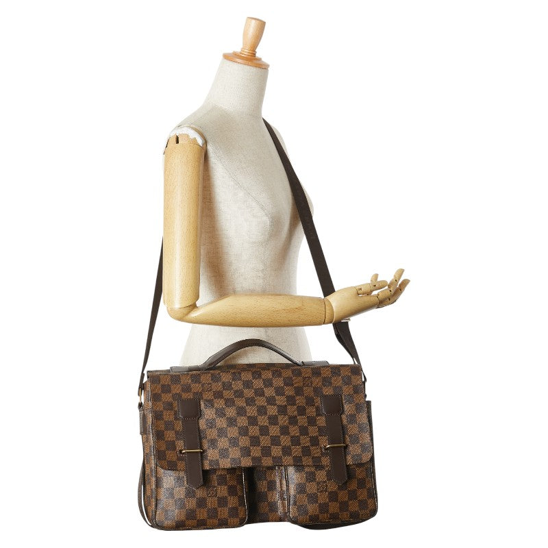 ルイ ヴィトン ダミエ ブロードウェイ ハンドバッグ ショルダーバッグ N42270 ブラウン PVC レザー メンズ LOUIS VUITTON 【中古】