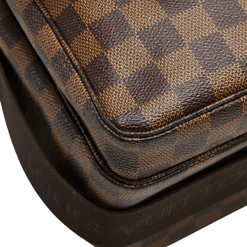 ルイ ヴィトン ダミエ ブロードウェイ ハンドバッグ ショルダーバッグ N42270 ブラウン PVC レザー メンズ LOUIS VUITTON 【中古】