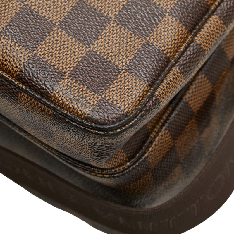 ルイ ヴィトン ダミエ ブロードウェイ ハンドバッグ ショルダーバッグ N42270 ブラウン PVC レザー メンズ LOUIS VUITTON 【中古】