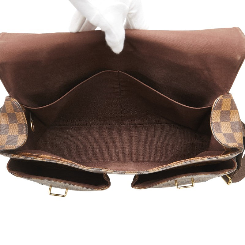 ルイ ヴィトン ダミエ ブロードウェイ ハンドバッグ ショルダーバッグ N42270 ブラウン PVC レザー メンズ LOUIS VUITTON 【中古】