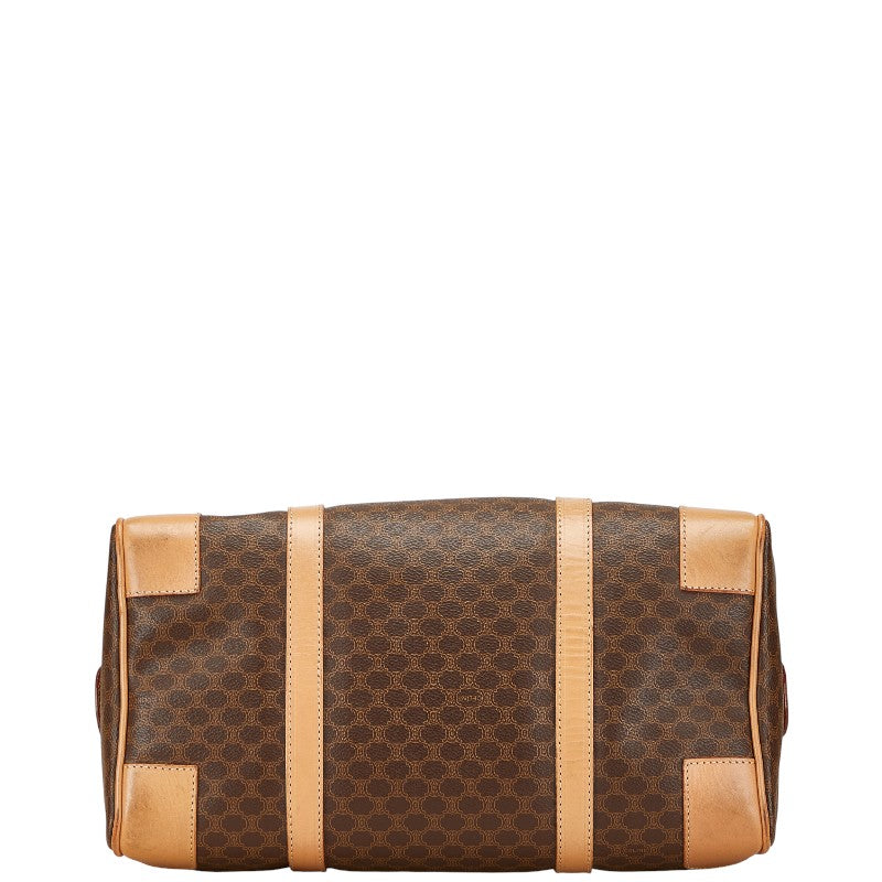 セリーヌ マカダム ボストンバッグ ブラウン PVC レザー レディース CELINE 【中古】