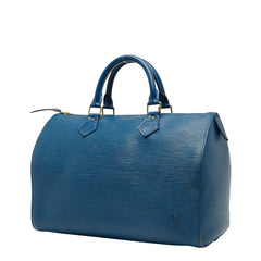 ルイ ヴィトン エピ スピーディ30 ハンドバッグ ミニボストンバッグ M43005 トレドブルー レザー レディース LOUIS VUITTON 【中古】