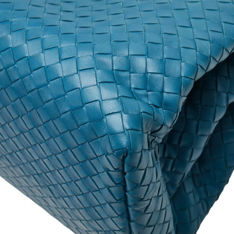 ボッテガヴェネタ イントレチャート ハンドバッグ トートバッグ ブルー レザー レディース BOTTEGAVENETA 【中古】
