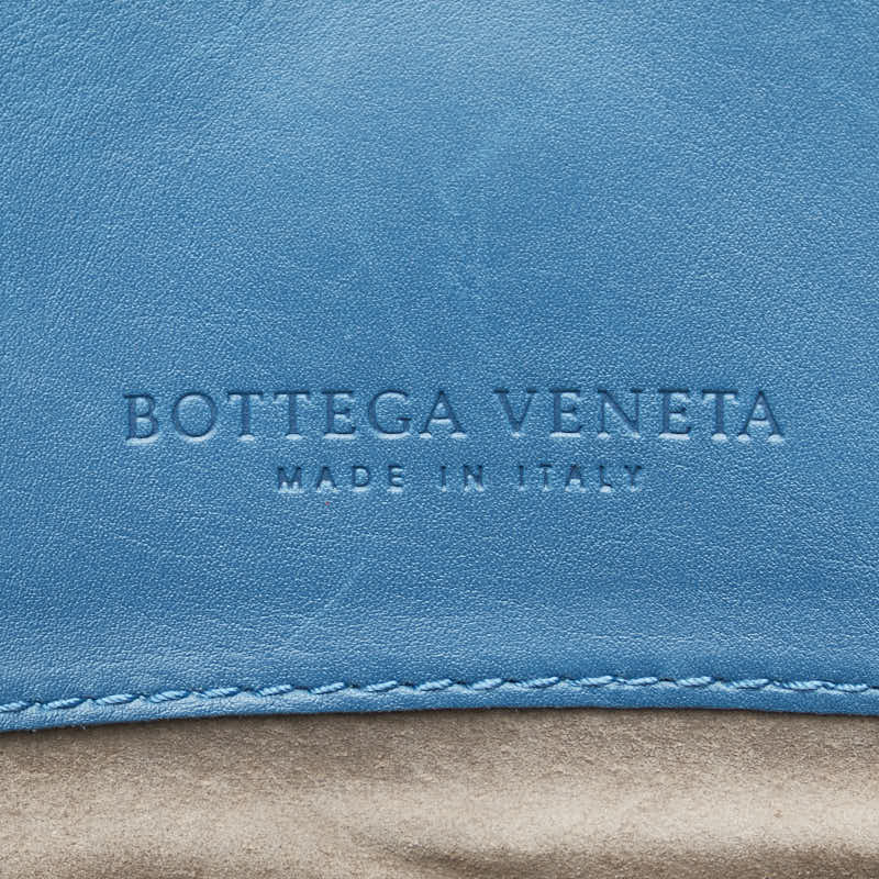ボッテガヴェネタ イントレチャート ハンドバッグ トートバッグ ブルー レザー レディース BOTTEGAVENETA 【中古】