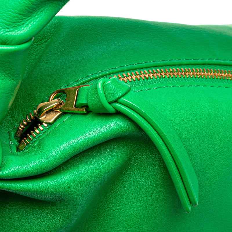 ボッテガヴェネタ ダブルノット ハンドバッグ グリーン レザー レディース BOTTEGAVENETA 【中古】