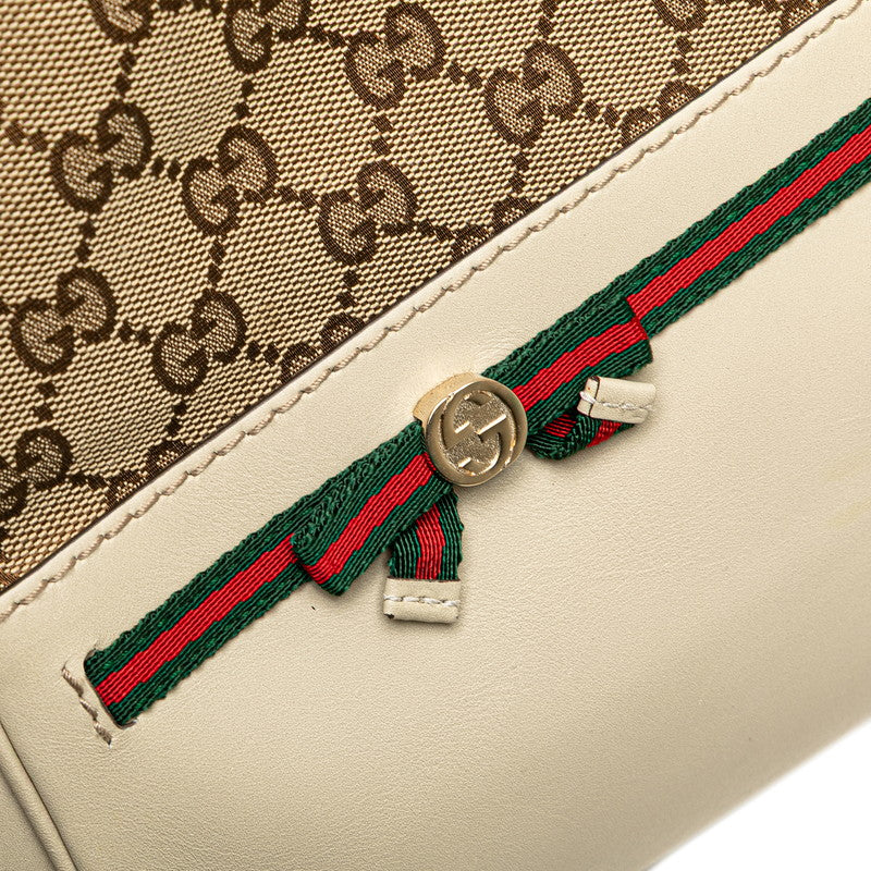 グッチ GGキャンバス メイフェア ハンドバッグ ショルダーバッグ 2WAY 257349 ベージュ アイボリー キャンバス レザー レディース GUCCI 【中古】