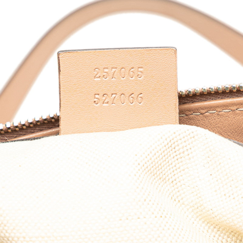 グッチ GGキャンバス プリンシー 斜め掛け ショルダーバッグ 257065 ベージュ ピンク キャンバス レザー レディース GUCCI 【中古】