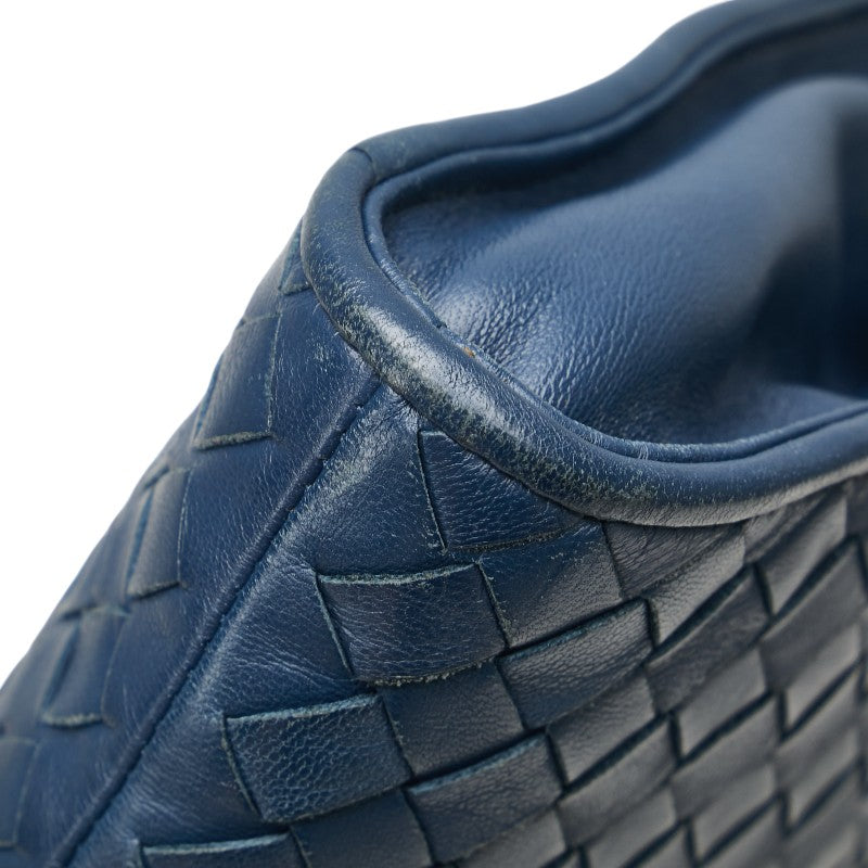 ボッテガヴェネタ イントレチャート クラッチバッグ ネイビー レッド レザー メンズ BOTTEGAVENETA 【中古】