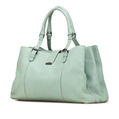 ボッテガヴェネタ イントレチャート ローマ ハンドバッグ グリーン系 レザー レディース BOTTEGAVENETA 【中古】