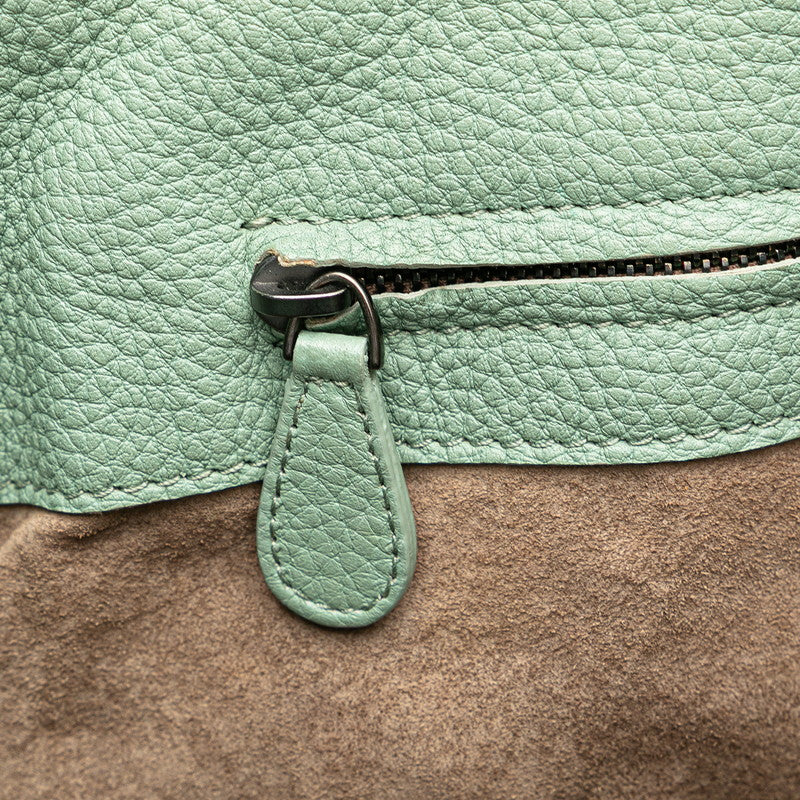 ボッテガヴェネタ イントレチャート ローマ ハンドバッグ グリーン系 レザー レディース BOTTEGAVENETA 【中古】