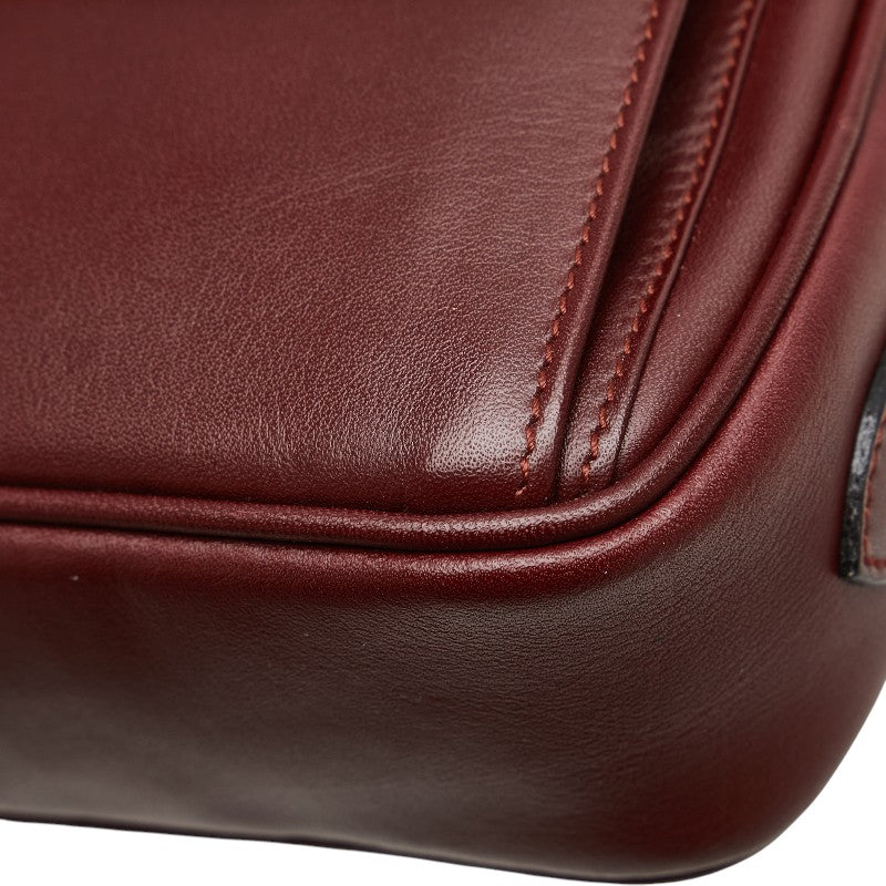 カルティエ マストライン ショルダーバッグ ワインレッド ボルドー レザー レディース CARTIER 【中古】
