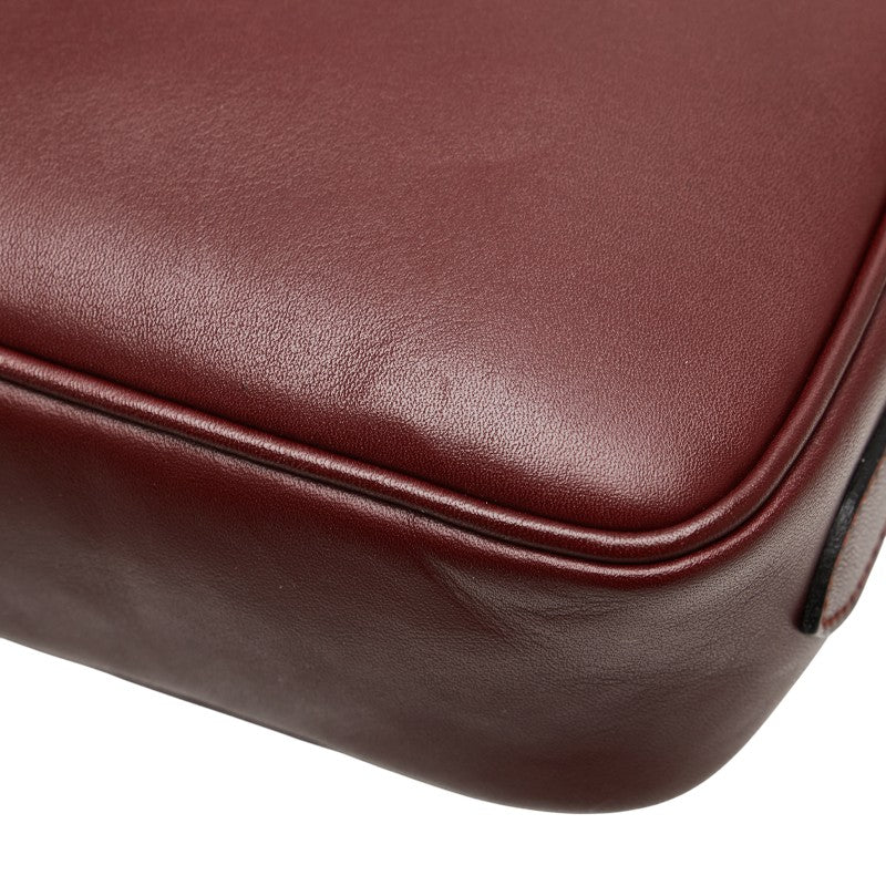 カルティエ マストライン ショルダーバッグ ワインレッド ボルドー レザー レディース CARTIER 【中古】