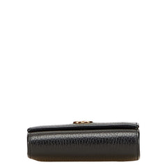 グッチ GGマーモント 三つ折り財布 ブラック レザー レディース GUCCI 【中古】