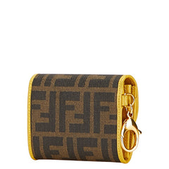 フェンディ ズッカ コインケース 小銭入れ ブラウン イエロー PVC レザー レディース FENDI 【中古】