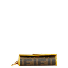 フェンディ ズッカ コインケース 小銭入れ ブラウン イエロー PVC レザー レディース FENDI 【中古】