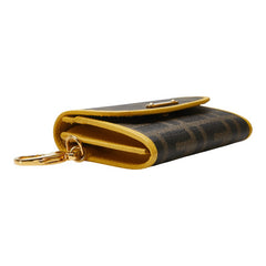 フェンディ ズッカ コインケース 小銭入れ ブラウン イエロー PVC レザー レディース FENDI 【中古】