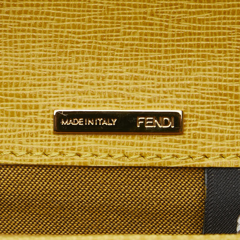 フェンディ ズッカ コインケース 小銭入れ ブラウン イエロー PVC レザー レディース FENDI 【中古】