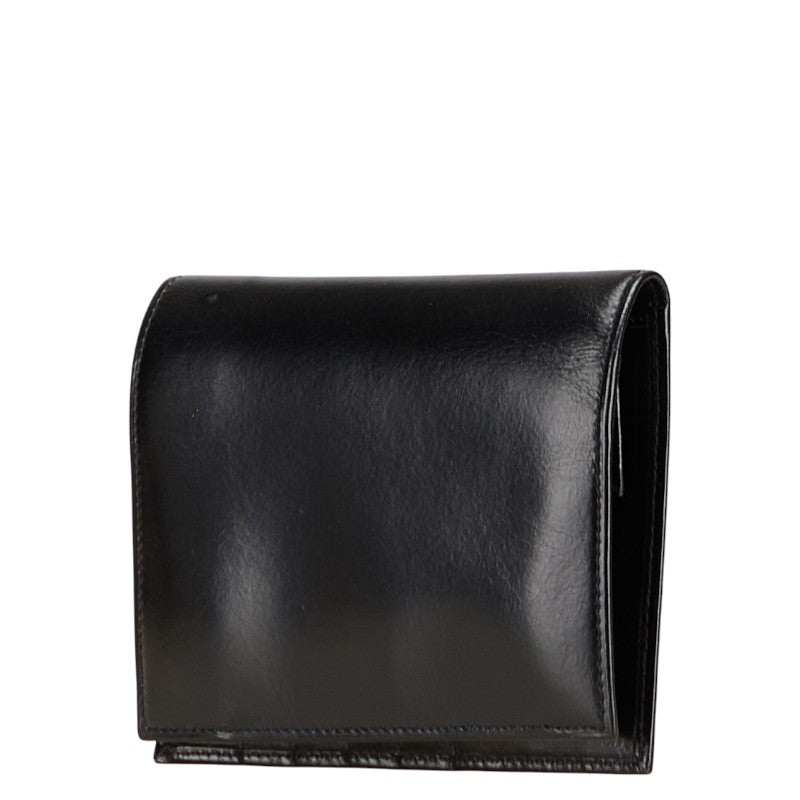 プラダ 三角ロゴプレート 二つ折り財布 Ｍ661 ブラック レザー レディース PRADA 【中古】
