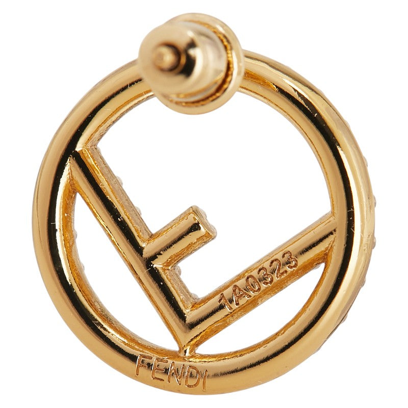 フェンディ エフイズ ラインストーン ピアス ゴールド メッキ レディース FENDI 【中古】