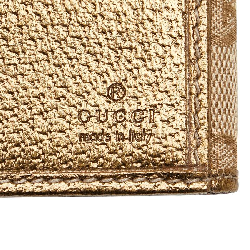 グッチ GGキャンバス プリンシー 長財布 167464 ベージュ ゴールド キャンバス レザー レディース GUCCI 【中古】