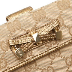グッチ GGキャンバス プリンシー 長財布 167464 ベージュ ゴールド キャンバス レザー レディース GUCCI 【中古】
