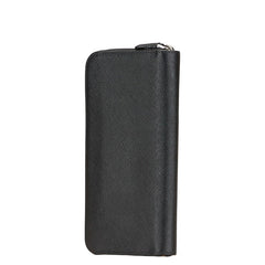 プラダ 三角ロゴプレート 長財布 ブラック サフィアーノレザー レディース PRADA 【中古】