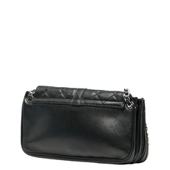 シャネル マトラッセ 2.55 チョコバー チェーン ショルダーバッグ ブラック ラムスキン レディース CHANEL 【中古】