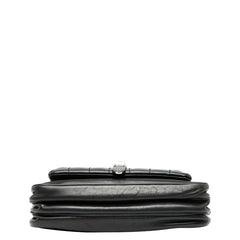 シャネル マトラッセ 2.55 チョコバー チェーン ショルダーバッグ ブラック ラムスキン レディース CHANEL 【中古】