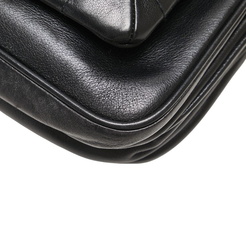 シャネル マトラッセ 2.55 チョコバー チェーン ショルダーバッグ ブラック ラムスキン レディース CHANEL 【中古】